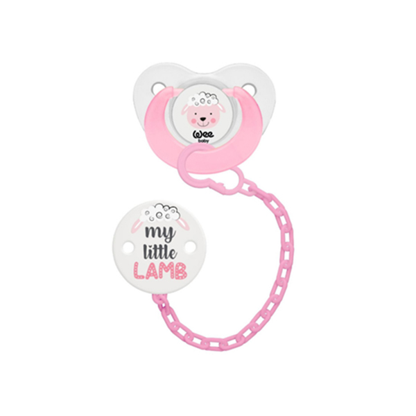 Wee Baby Sucette Rose + Chaine 0-6 Mois Ref 371