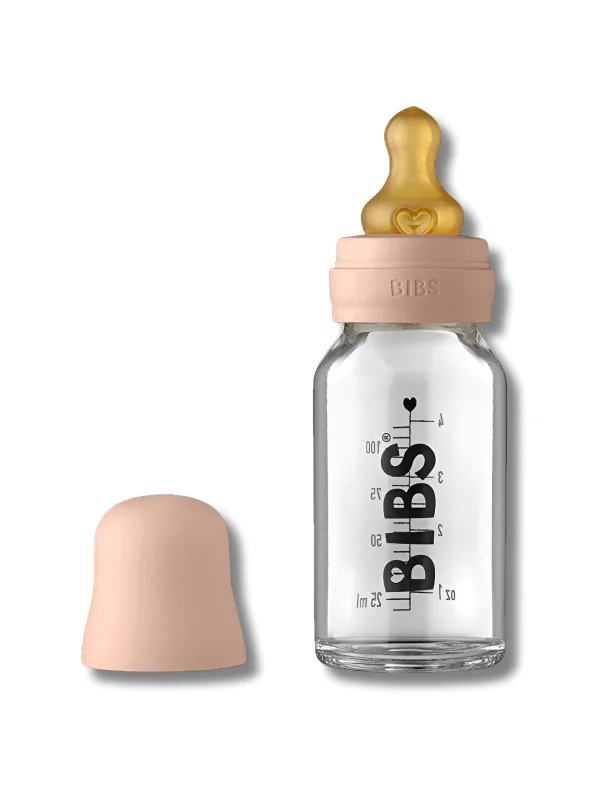BIBS - BIBERON EN VERRE SLOW FLOW ROSE 110 ML