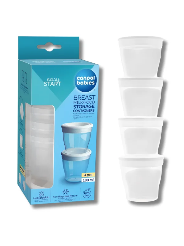 CANPOL BABIES - LOT DE 4 POTS DE CONSERVATION 180ML 12/204