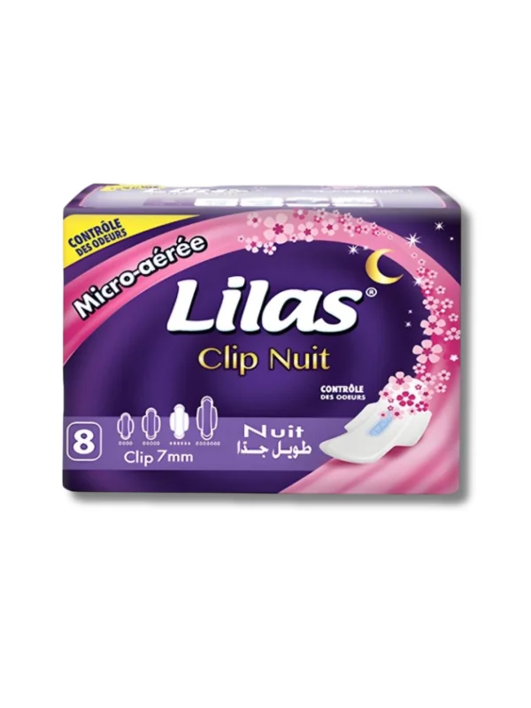 LILAS - CLIP POCKET NUIT 8 PIECES