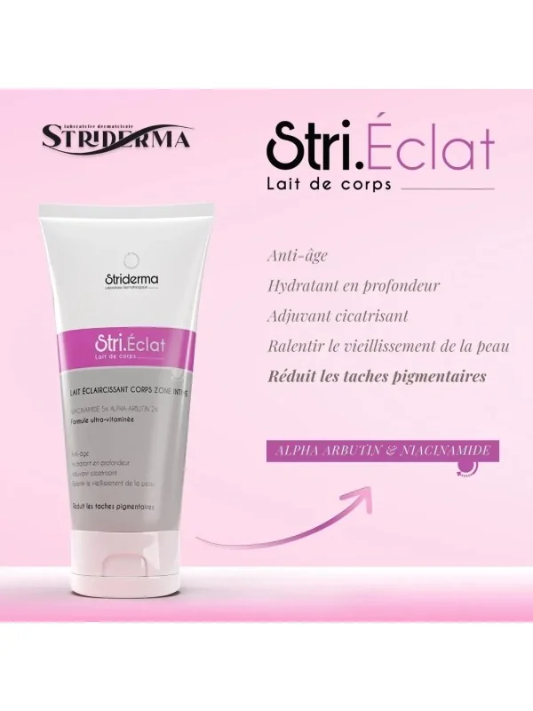 STRIDERMA LAIT DE CORPS ECLAIRCISSANTE CORPS, ZONE INTIME 200 GR