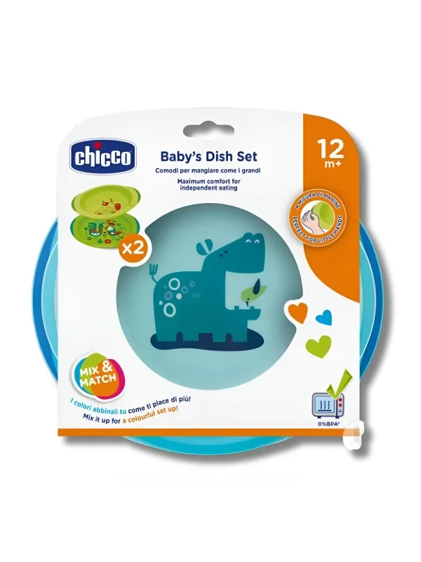 CHICCO - ENSEMBLE DE DEUX ASSIETTES +12MOIS