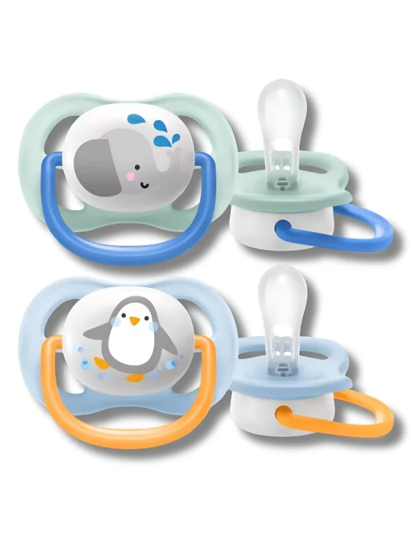 AVENT - LOT DE 2 SUCETTES 0-6MOIS BOY ANIMALS