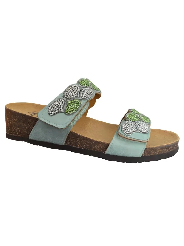 SCHOLL - CLAQUETTES ORTHOPEDIQUES VERTS D'EAU FEMME